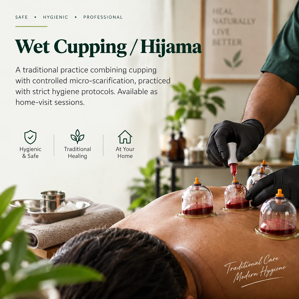 Wet cupping / Hijama therapy session